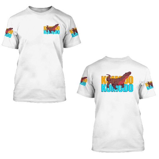 Fierce Komodo Dragon 3D T Shirts