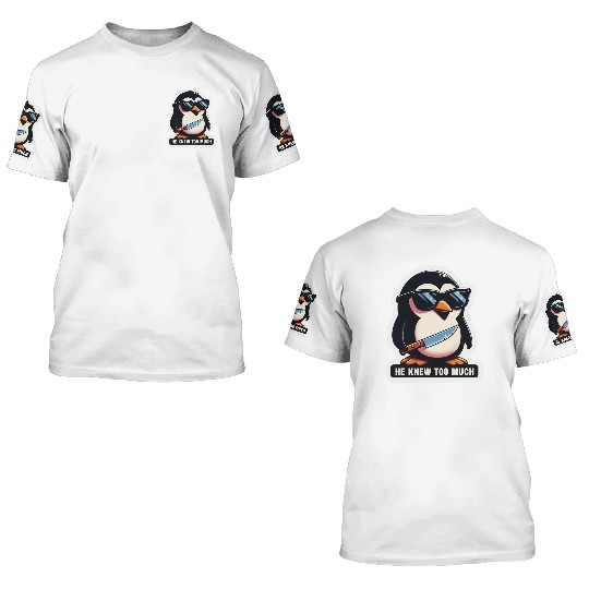 Cool penguin wearing sunglasses 3D T Shirts