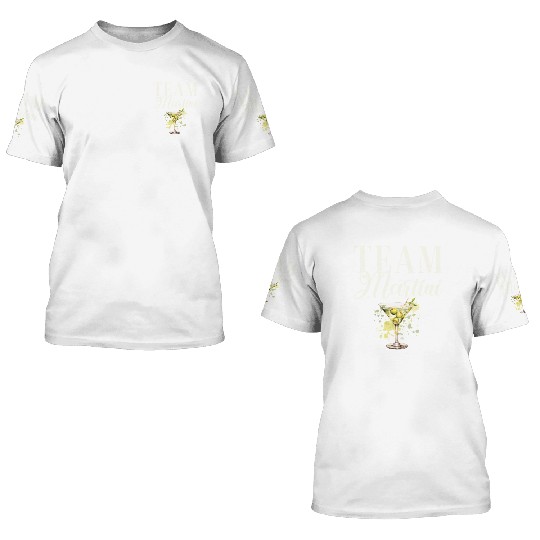 Team Martini Cocktail Bartender 3D T Shirts