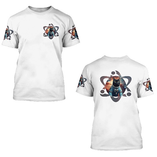 Space Cat Science 3D T Shirts