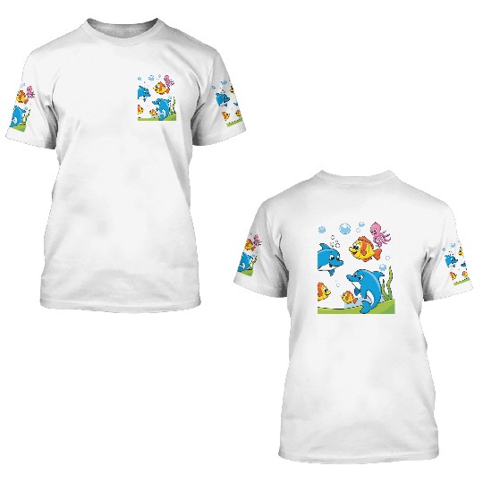 Dolphins and Friends 3D T Shirts