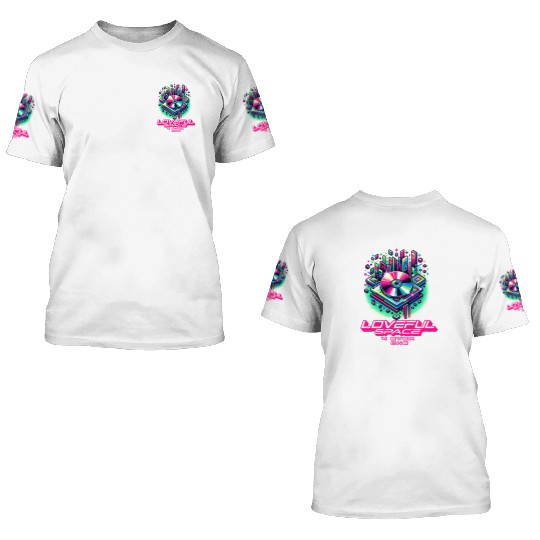 Loveful Space – Retro CD Design 3D T Shirts
