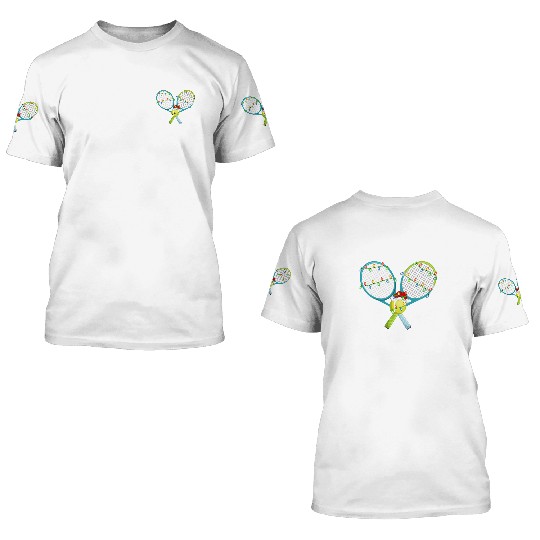 Tennis Player Ugly Christmas 3D T Shirts