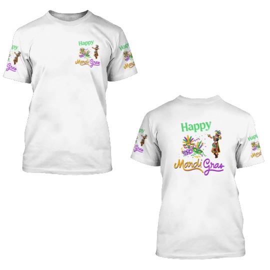 Mardi Gras Celebration Design 3D T Shirts