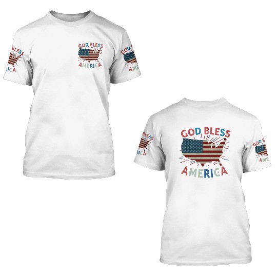God Bless America 3D T Shirts Design