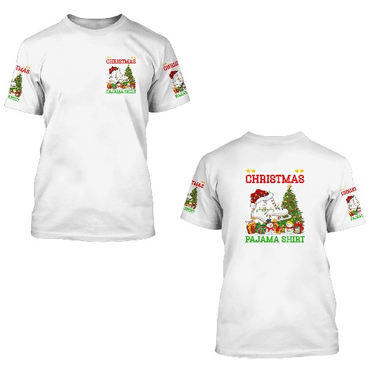 Ice Skating Christmas Tree Lights 3D T Shirts