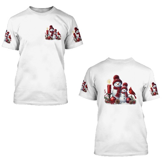 Snowman Christmas, Funny Snowman 3D T Shirts