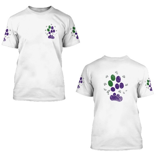 AroAce Cat Paw Prints 3D T Shirts