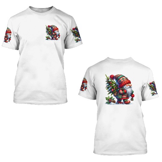 Gnome Christmas, Merry Christmas 3D T Shirts