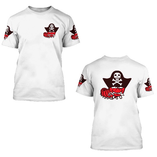 Caterpillar Sabre Pirate Captain Cap Funny Cute 3D T Shirts