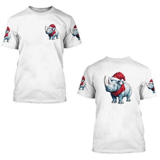 Rhinos Christmas 3D T Shirts