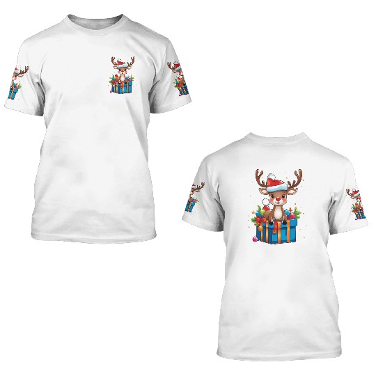 Reindeer Surprise 3D T Shirts