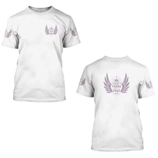 60 Years Unique Angel Wings Crown 3D T Shirts