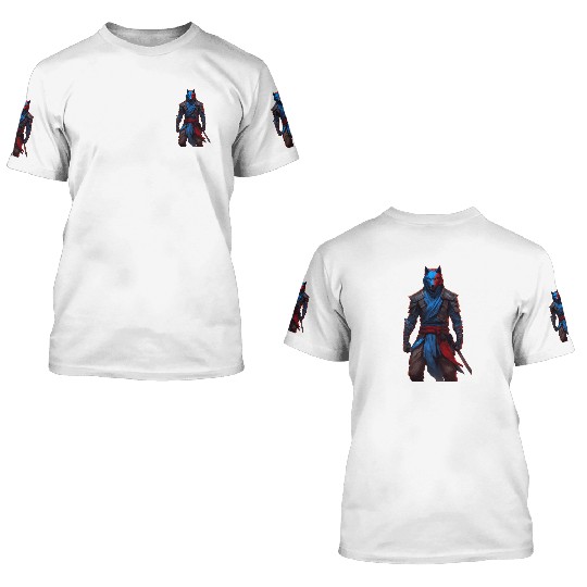 Samurai wolf 3D T Shirts