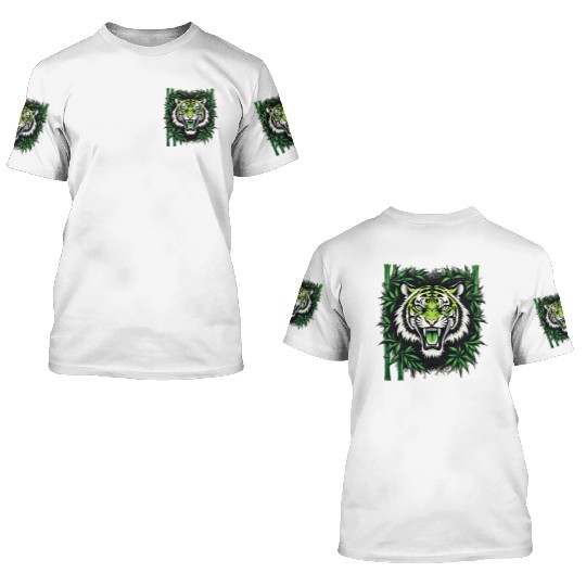 Roaring Bamboo Tiger 3D T Shirts