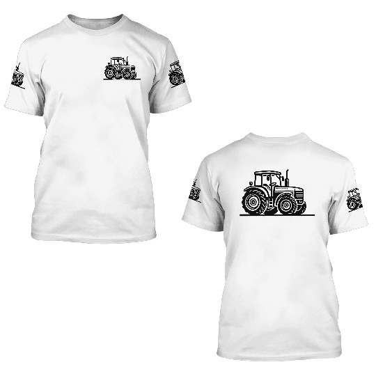 Tractor Farm Farmer agriculture 3D T Shirts
