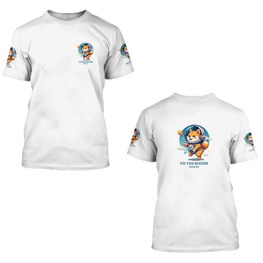 Shiba Inu Space Explorer 3D T Shirts