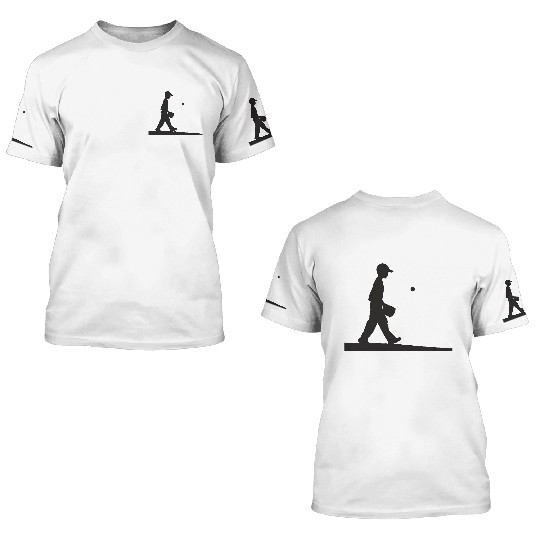 Baseball Player Black And White 3D T Shirts