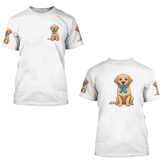 Pi Day Dog With Pi Symbol Math Nerd 3D T Shirts