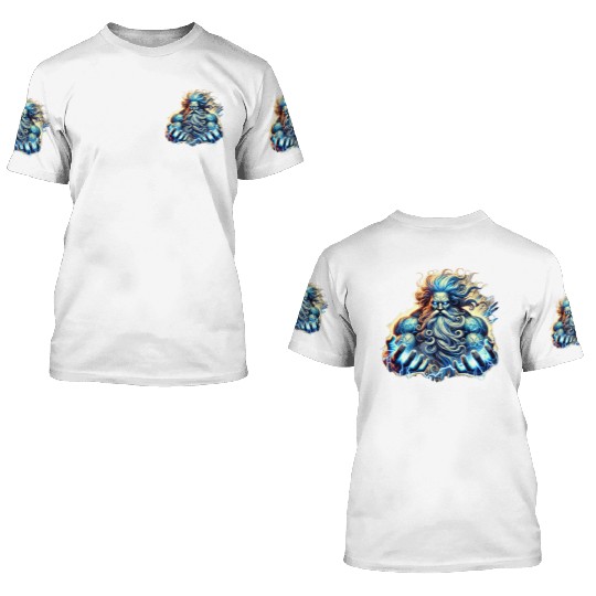 The Greek God Zeus with Lightning 3D T Shirts