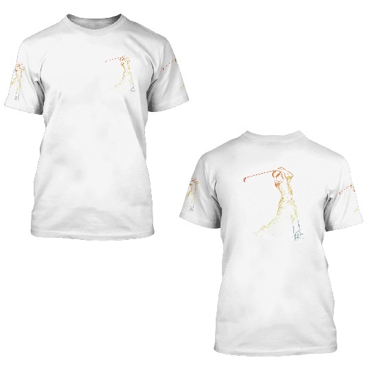 Golfer Graphic Vintage 3D T Shirts