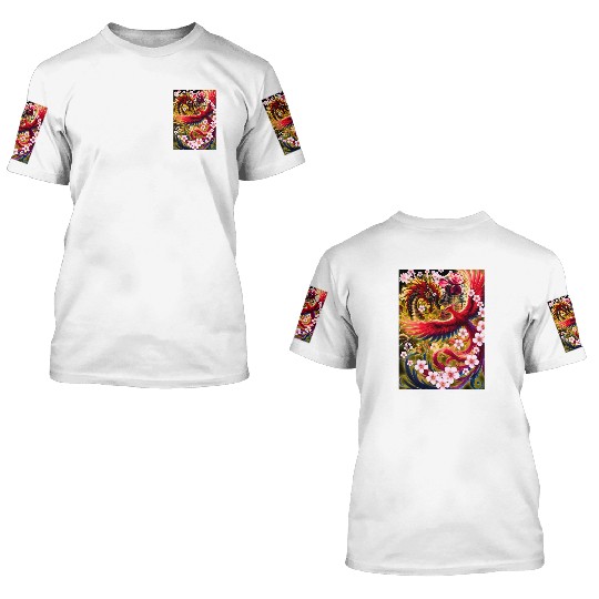 Chinese Dragon and Phoenix 3D T Shirts