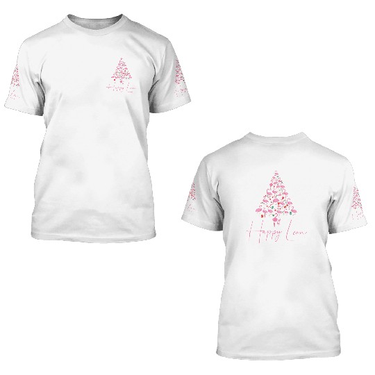Happy Leon! - Flamingo Christmas Tree 3D T Shirts