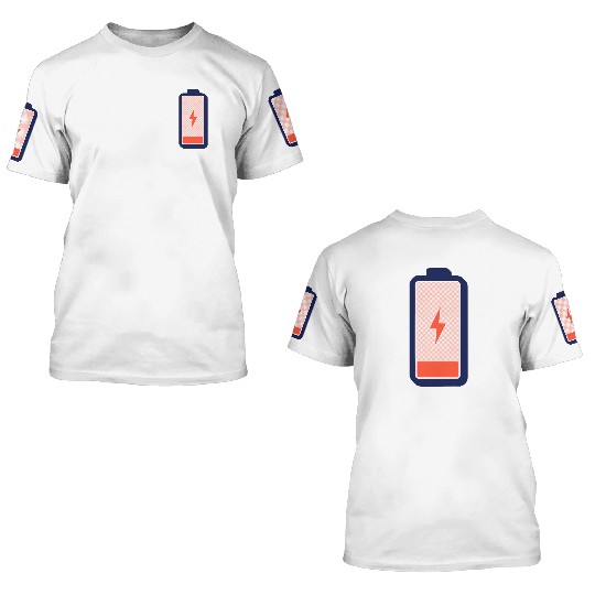 Energized Battery Icon Design 3D T Shirts