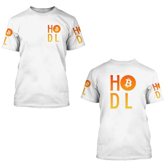 HODL Bitcoin Minimalist Art 3D T Shirts