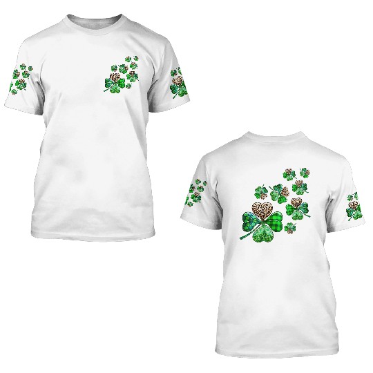 St. Patrick's Day Shamrock Irish Leopard 3D T Shirts