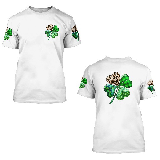 St. Patrick's Day Shamrock Irish Leopard 3D T Shirts
