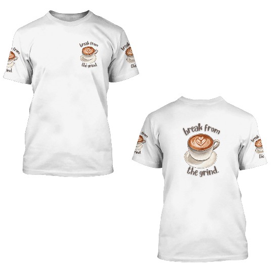 Coffee Latte 3D T Shirts