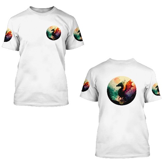 Abstract Dragon 3D T Shirts