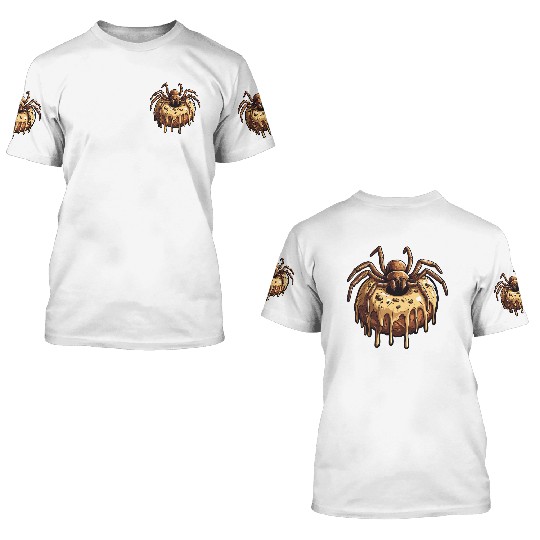 Donut Spider Funny Creative Motif 3D T Shirts