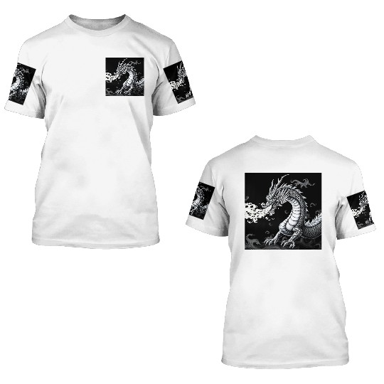 A classic dragon breathing fire Merch 3D T Shirts
