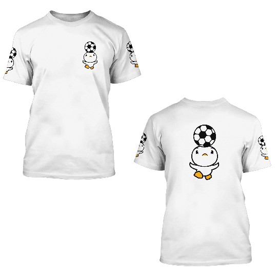 Duck Plays Soccer Header Ball Balancing Head Fun 3D T Shirts