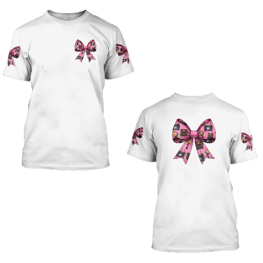 Coquette Bow Ham Radio Pattern Operator 3D T Shirts