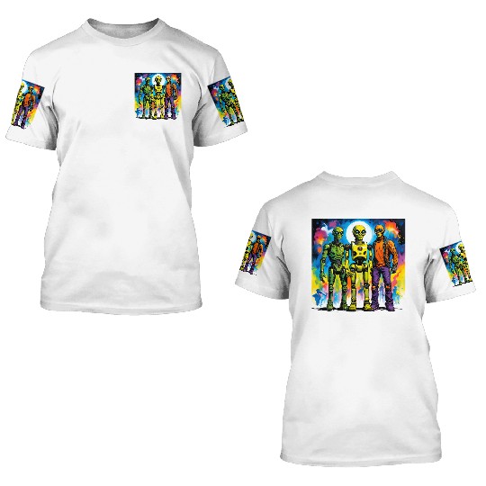 The alien and the robot 3D T Shirts
