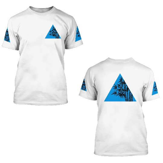 A Blue Triangle and Bamboo 3D T Shirts
