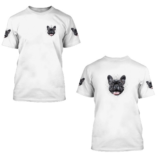 French Bulldog Happy Face Radiating Joy 3D T Shirts