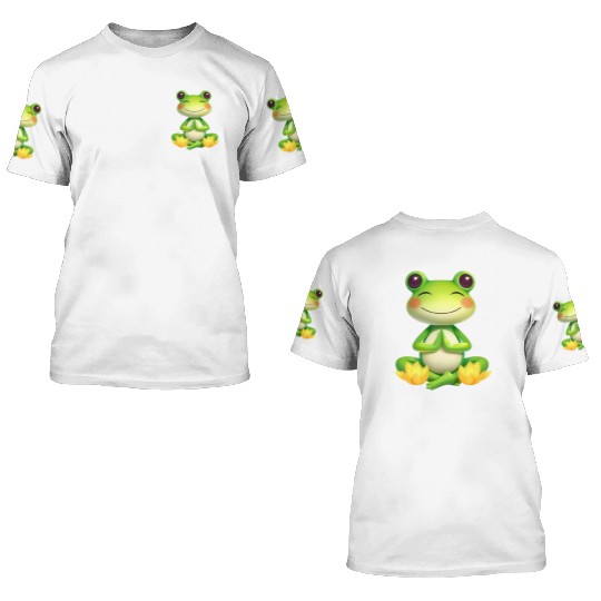 Zen Frog – Peaceful Meditation Frog Design 3D T Shirts