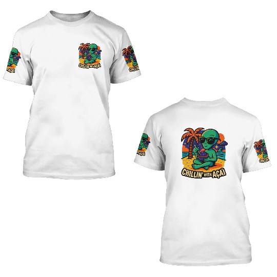 ALIEN ON THE BEACH 3D T Shirts