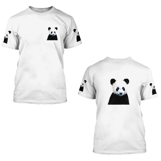 Panda Illustration 3D T Shirts