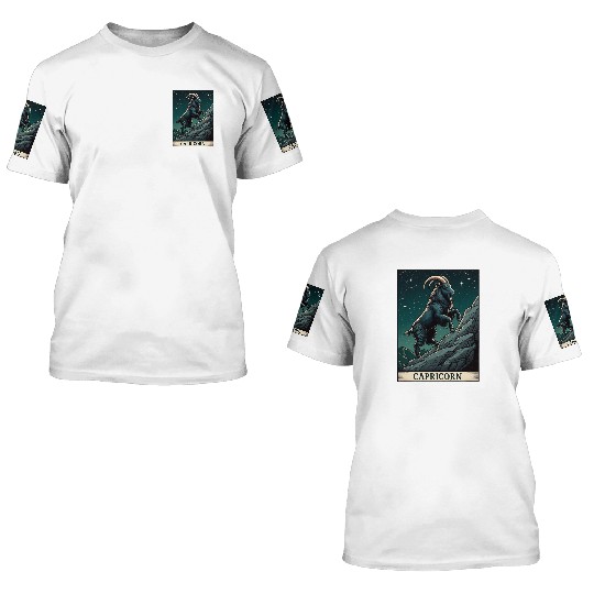 Zodiac Card Capricorn 3D T Shirts