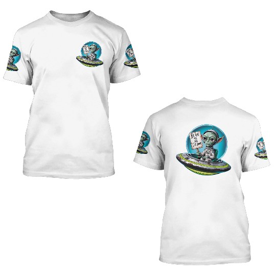 UFO Mars beam me up Allien 3D T Shirts