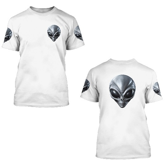 Small Grey Alien Extraterrestrial ET Being 3D T Shirts