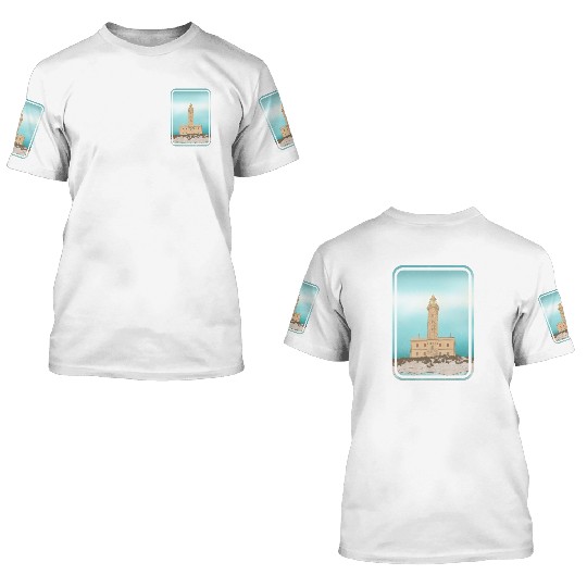Vieste Lighthouse Italy 3D T Shirts