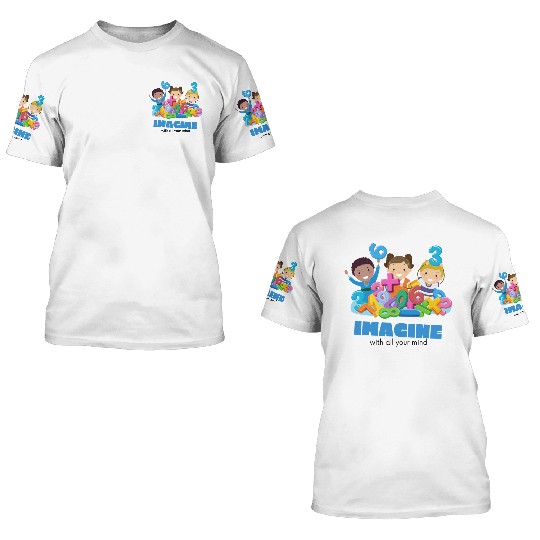 Imagine Math Fun – Colorful Kids Learning Design 3D T Shirts