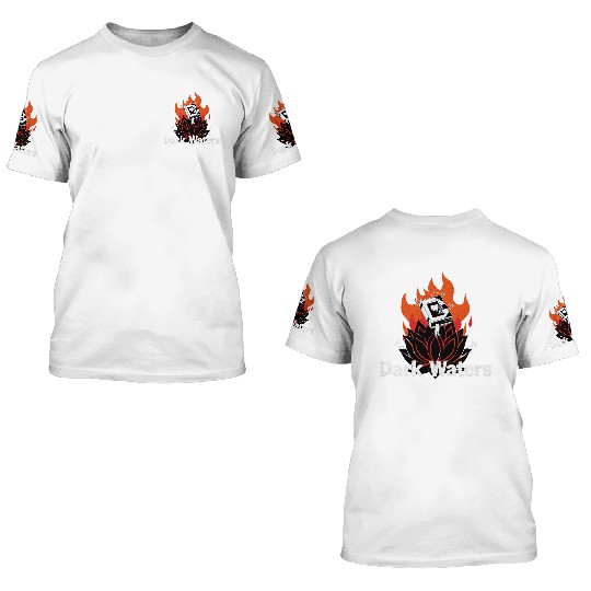 Black Lotus Heart Fire Rock 3D T Shirts