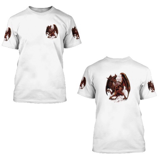 Inferno Fury – Angry Red Dragon 3D T Shirts